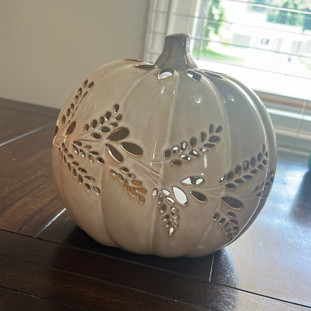 Ceramic Pumpkin candle holder